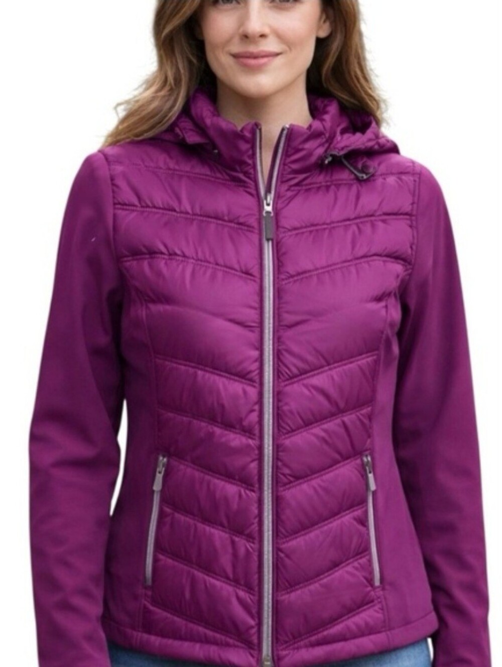 Cleo Puffy Hybrid Jacket/Vest Purple Magenta